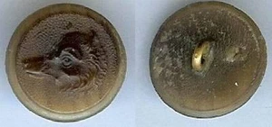 Bouton vénerie - Equipage non identifié en corne d=17,2mm tête de loup fermé - Picture 1 of 1