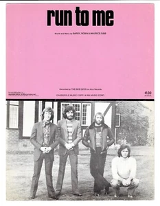 1972 THE BEE GEES Sheet Music RUN TO ME Barry, Robin, & Maurice Gibb - Picture 1 of 4