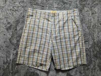 Pantalones Cortos Chinos Cremieux Frente Plano Para Hombre Talla 36 Beige A Cuadros Foto 1 de 4