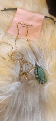 NWOT Kate Spade  Aqua Seastone Sparkle Pendant Necklace - Image 1 of 4