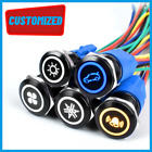 19mm Metal Push Button Switch LED Light Momentary Latching For Car RV Truck Boat photo