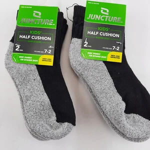 Kids Black And Gray Juncture Performance Low Rise Socks Kids Size 7-2 NWT - Picture 1 of 4