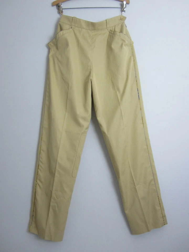 Pantalones de montar de colección Hermes Paris para mujer S beige algodón seda ribete cintura 27" Foto 1 de 4