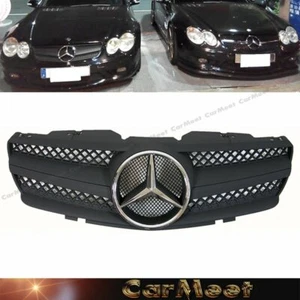 For BZ 02-06 R230 SL-Convertible S1 Tune Front Grille Matte Black Chrome Color - Picture 1 of 3