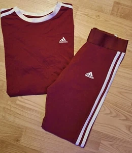 Adidas Originals Sportset Leggins/ Shirt Weinrot Gr. 34/ XS - Bild 1 von 4