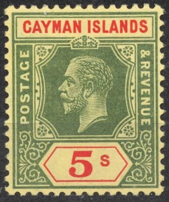 SG51 SN:#43 1914 5 chelines Islas Caimán Rey Jorge V (1912-1920), MNH Foto 1 de 2
