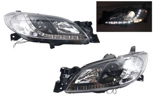 Par de faros proyectores LED negros Halo ojo de ángel para Mazda 3 RHD 2003~2008 - Imagen 1 de 10
