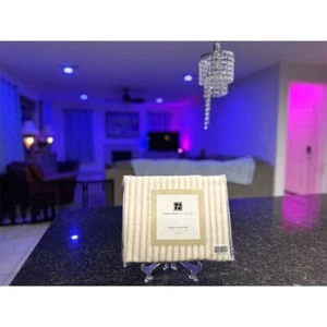 Concierge Collection Cream Stripe Bed Skirt California King - Picture 1 of 5