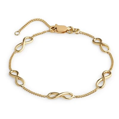 Made in Italy 9ct Yellow Gold on Sterling Silver Ladies Multi Infinity Bracelet - Image 1 of 4