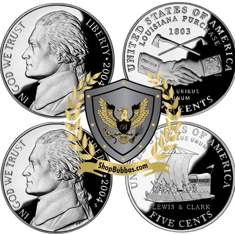 2004-S JEFFERSON NICKEL GEM PROOF 2 COIN SET *KEEL BOAT & LOUISIANA PURCHASE Cover