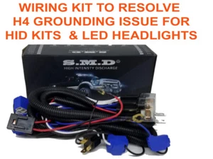 H4 Headlight Relay Wiring Harness 2 or 4 Headlamp  for hid or led installation  - Bild 1 von 2