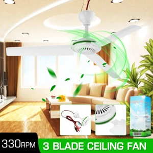 12V Solar Ceiling Fan Portable Hanging Fans Outdoor Gazebo Camping Tent Caravan - Picture 1 of 8