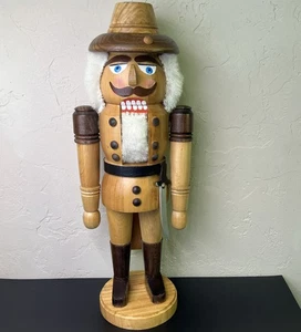 Vintage Deutscher Nussknacker Naturholz 14" ERZGEBIRGE Soldat EKM Erzgebirge - Bild 1 von 24