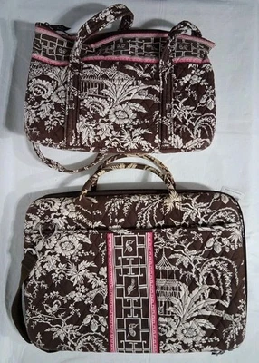 Vera Bradley Juego de Inodoro Rígido Portafolio Portátil Estuche y Monedero para Computadora Marrón Rosa Foto 1 de 4