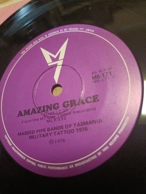 Massed pipe bands of Tasmania- Amazing  Grace.  7"   EX - Image 1 of 4