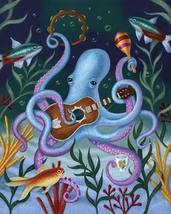 The Virtuoso in Blue Art Print Gina Matarazzo 9 x 12 in. Paper Size New Unframed - Picture 1 of 1