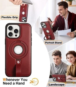 Funda con soporte de cuero magnético Magsafe para iPhone17 Pro Max,17 Air,17,16 Pro Max,15 - Imagen 1 de 29