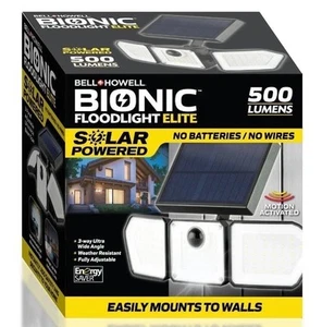 Bionic Flood Light 2 Pk Solar Lights Outdoor Waterproof, 500Lumens Motion Sensor - Picture 1 of 4