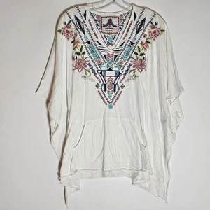Johnny Was Top Damen Medium Multi Azteken Blumen bestickt Poncho Boho Abstrakt - Bild 1 von 16
