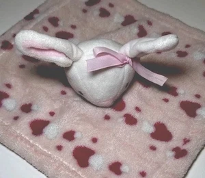 Manta de seguridad Pink Heart Bunny Lovey felpa comodidad para bebé - Imagen 1 de 4