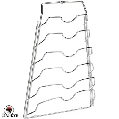 Estante de tapa de olla cromado montado en la pared | Organizador de cocina de alambre de metal, 10,63" x 4,00" Foto 1 de 3