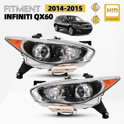 HID/Xenon Headlight For 2014-2015 INFINITI QX60 2013 JX35 w/o Bulb L+R Pair - Image 1 of 4