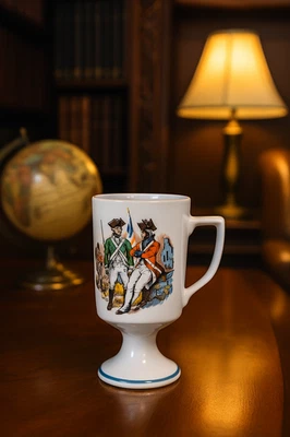 Taza de café con patas colonial Fred Roberts Co de colección — Guerra Revolucionaria Americana Foto 1 de 4