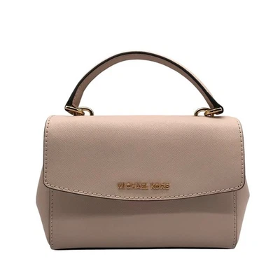 Cartera convertible Michael Kors de cuero saffiano rosa suave Ava Foto 1 de 4