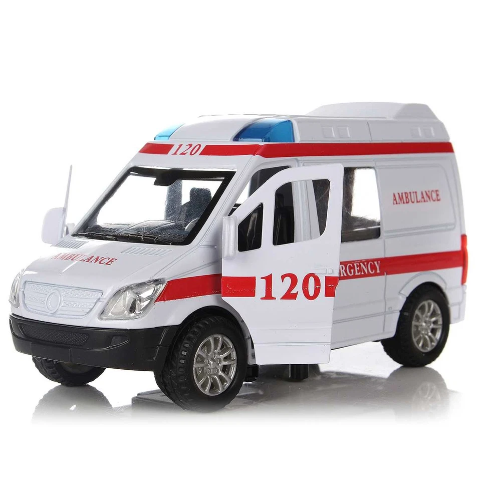 Bianca Ambulance Vehicles Toys 1/32 Pressofuso In Lega Modello di Auto con 1568 - Immagine 1 di 1