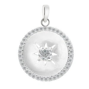 0.10Ct Natural IGI Certified White Diamond Women's Pendant In 14KT White Gold - Picture 1 of 4