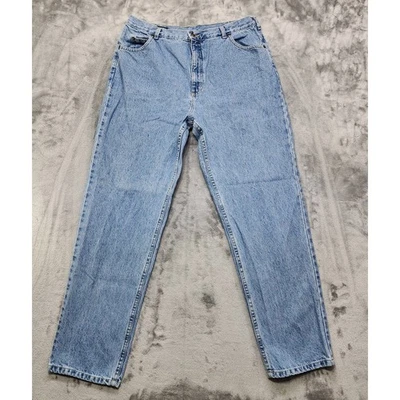 Pantalones de mezclilla Lands End vintage años 90 para mujer 18 ALTOS azul tiro alto cónicos mamá informales Foto 1 de 4