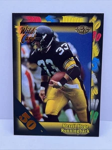 1991 Wild Card #54 Merril Hoge 50 Stripe Pittsburgh Steelers SP SSP - Foto 1 di 2