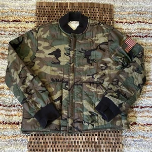 Polo Ralph Lauren Denim & Supply Camo Sherpa Lined Puffer Jacket USA Flag Large - Picture 1 of 3