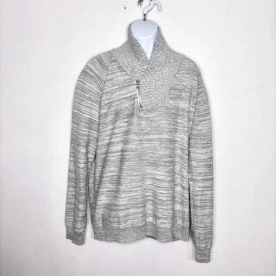 INC International Concepts Sweater Mens 3XL Gray Half Zip Pullover Shawl Collar - Image 1 of 4