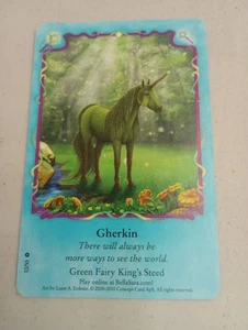 Bella Sara Moonfairies Gherkin 10/55 Green Fairy King's Steed Horse Trading Card - Picture 1 of 2