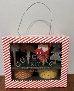 New Meri Meri Christmas Cupcake Toppers & Holders Set Santa Reindeer Tree 24ct - Picture 1 of 4