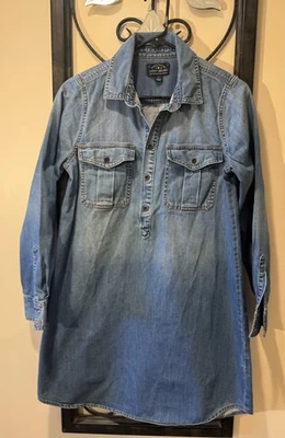 Ladies Women’s Lucky Brand Boho Funky Classic Denim Popover Shirt Dress Size S - Image 1 of 3