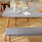 Table Cover Fitted Vinyl Tablecloth Elastic Waterproof Dining Table Cover Decor