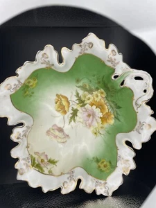 Vintage Wheelock Germany Serving Bowl Pink Yellow Roses Scalloped Edges 10" - Picture 1 of 10