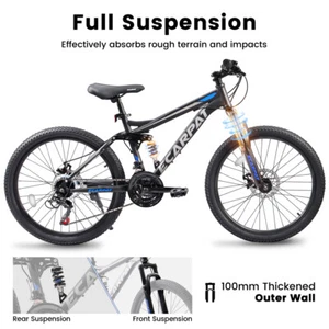 Mountain Bike 21-Speed Full Suspension Trail Commuter City Mountain Bicycle NEW - Picture 1 of 8