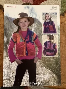 Girls Waistcoat in Indie Yarn Knitting Pattern 22-32” Sirdar 2366 - Picture 1 of 2