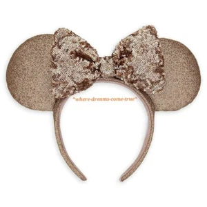 Disney Parks Minnie Mouse Briar Rosegold Ohr Stirnband Pailletten Schleife (NEU) - Bild 1 von 1