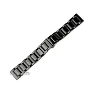 Correa de reloj de cerámica blanca negra con cierre de mariposa 16 18 20 mm - Imagen 1 de 14