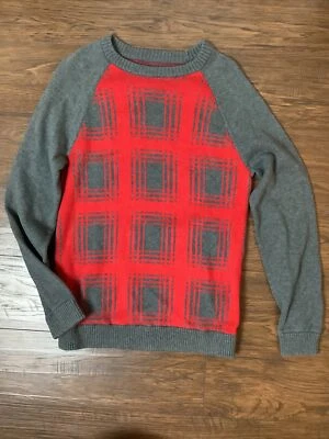 Mossimo Sweater Pullover Crew Neck Red Pattern Knit Mens Small - Image 1 of 4