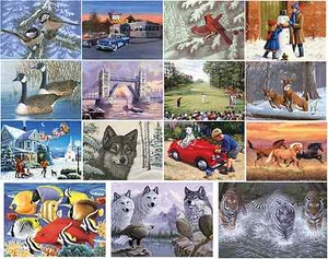 Grand A3 Peinture Par Nombre Kits & & Brosse 16 Motifs Noël Craft Cadeau - Imagen 1 de 24