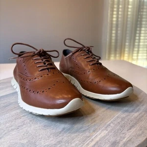 Cole Haan Women's ZeroGrand Wingtip Oxford Brown Leather Shoes Sneakers Size 7.5 - Picture 1 of 11