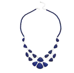 Jay King Gallery Collection Sterling Silver Freeform Lapis 30" Bib Necklace - Picture 1 of 3