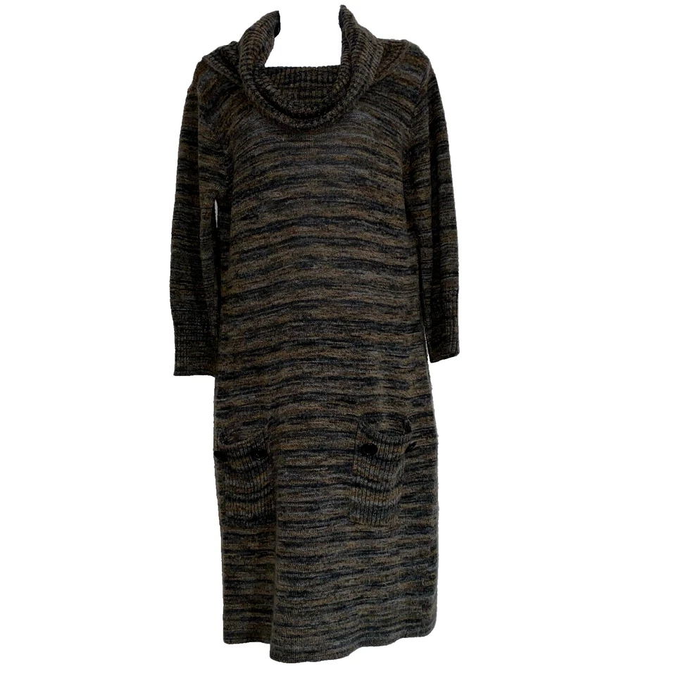 Alyx платье женщин большой серый коричневый мраморный воротник карманы кнопка свитер - Изображение 1 из 4