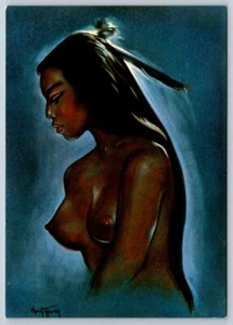 Rachel, Native American Indian Girl, Art Postcard By Gerda Gina Christoffersen - Picture 1 of 2