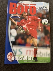 2001 Middlesbrough V Ipswich Town Football Programme - Picture 1 of 2